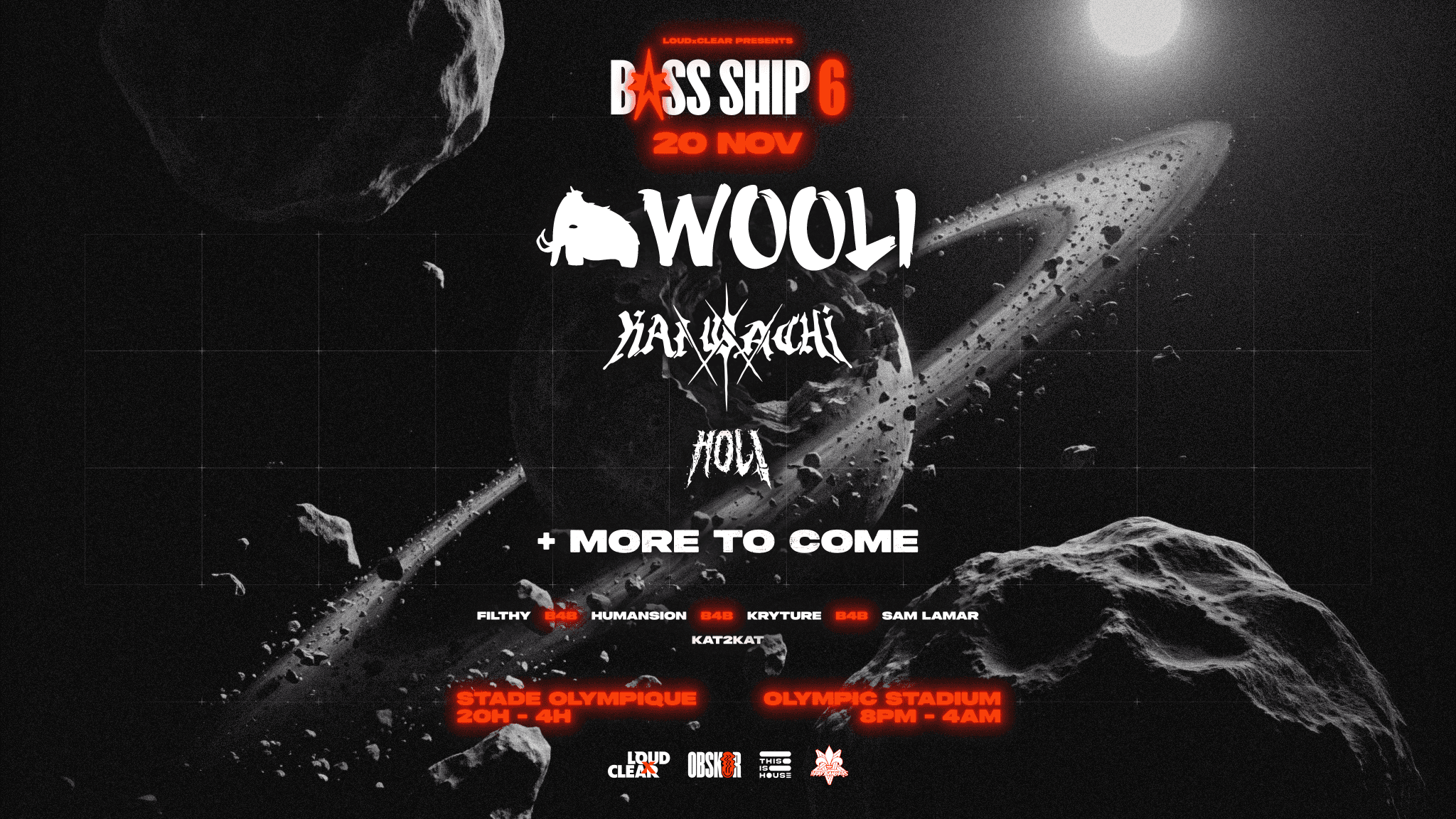 BASS SHIP Présente: Wooli, Kai Wachi, Hol!, Masquerade et PLUS!